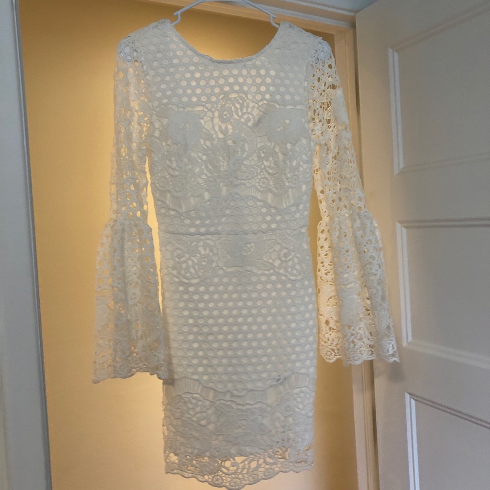 Vici long sleeve white dress